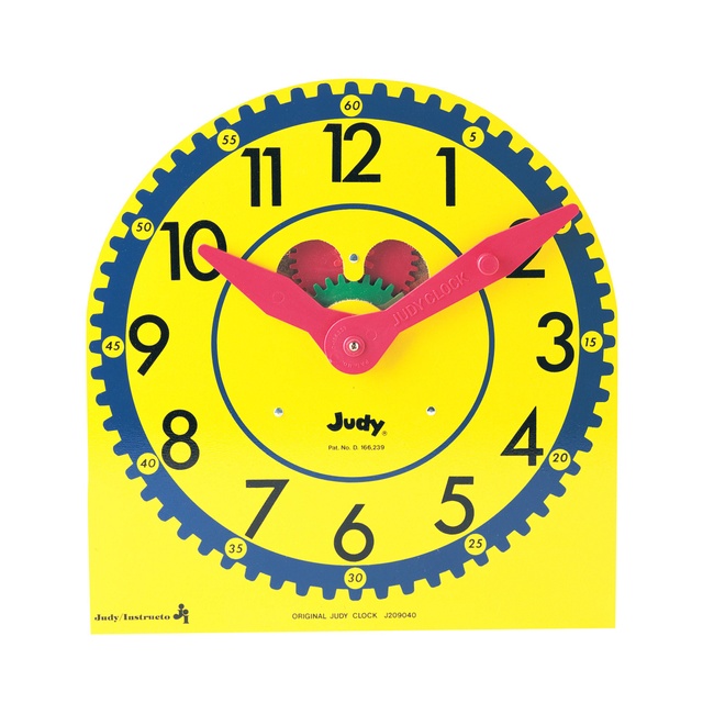 Carson Dellosa Instructo Judy Clock—Telling Time for Kindergarten—Third Grade, Kids Toy Clock with Movable Hands, Classroom or Homeschool (13.5" x 13")