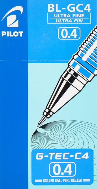 PILOT G-Tec-C Gel Ink Rolling Ball Pens, Ultra Fine Point (0.4mm), Blue Ink, 12-Pack (35492)