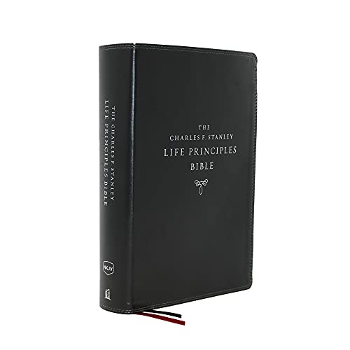 The NKJV, Charles F. Stanley Life Principles Bible, 2nd Edition, Leathersoft, Black, Thumb Indexed, Comfort Print: Growing in Knowledge and Understanding of God Through His Word