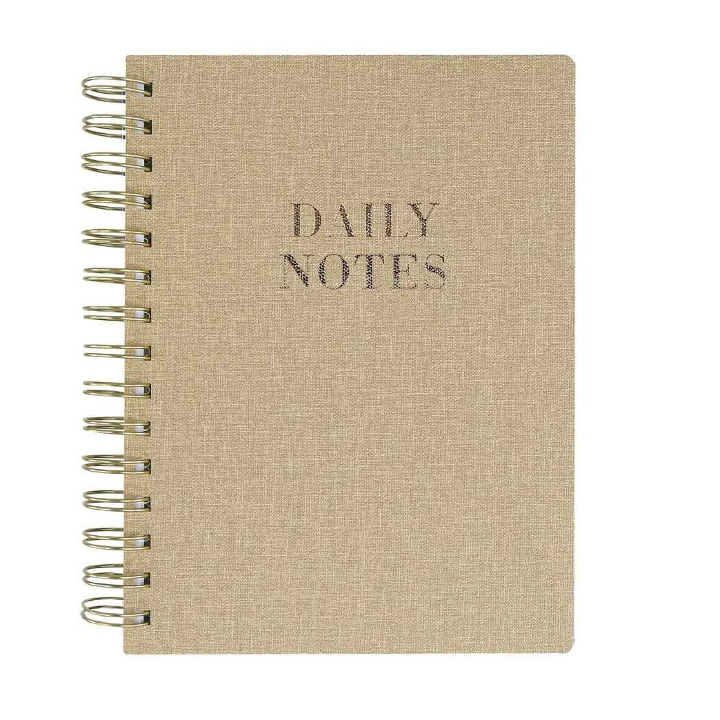 Graphique Vegan Leather Spiral Journal, Polka Dot – 8” x 10", 192 Lined Pages, "Daily Notes" Quote on the Cover – Perfect for Taking Notes, Lists and More