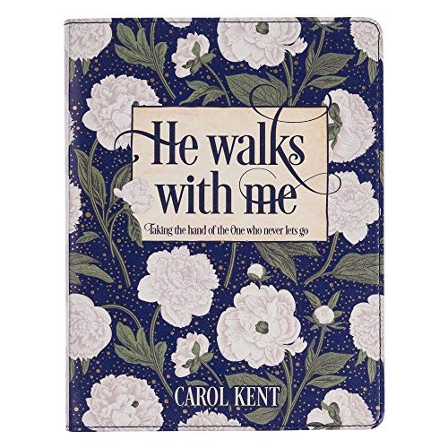 He Walks with Me White Floral