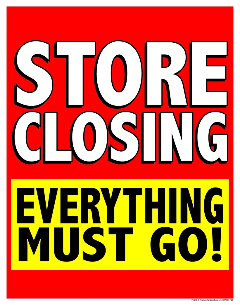 P70SCE Store Closing Everything Must Go! Window Sale Sign Posters Retail Business Store Signs (P70-38" x 50")