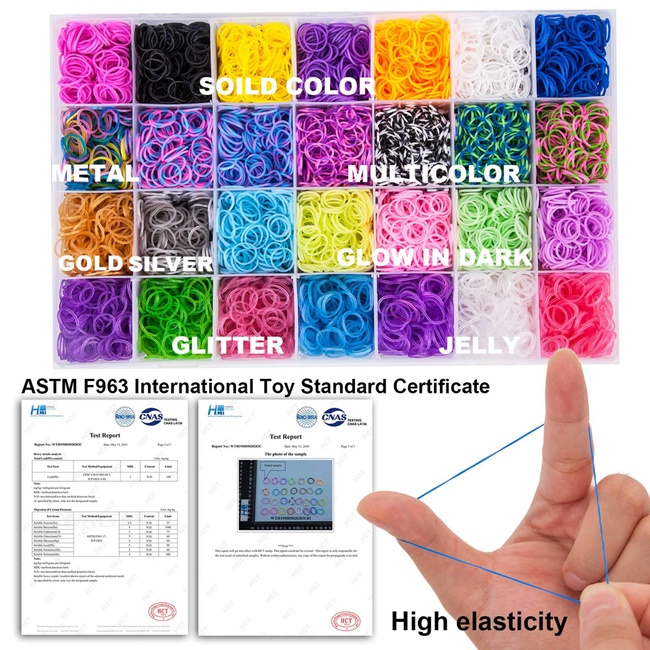 11900+ Rainbow Rubber Bands Bracelet Making Kit, 11000 Loom Bands, 600  S-clips, 252 Beads, 30 Charms, 10 Backpack Hooks, 5 Tassels, 5 Crochet  Hooks, 4 Stickers,3 Hair Clips, 2 Y Looms – Casazo