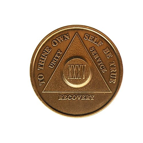 35 Year Antique Bronze AA (Alcoholics Anonymous)-Sober-Sobriety-Birthday-Medallion-Chip-Challenge