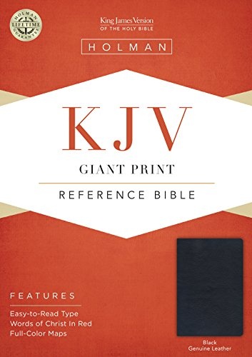 KJV Giant Print Reference Bible, Black Genuine Leather