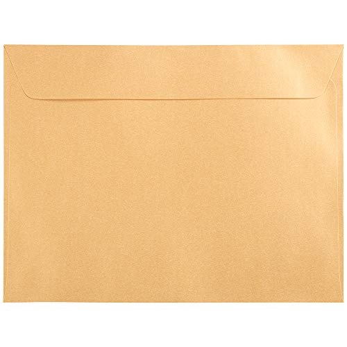 JAM PAPER 9 x 12 Open End Catalog Metallic Envelopes - Gold Stardream - 25/Pack