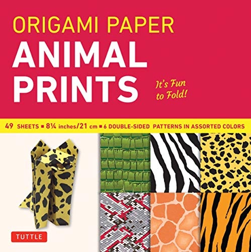 Origami Paper - Animal Prints - 8 1/4" - 49 Sheets: Tuttle Origami Paper: High-Quality Large Origami Sheets Printed with 6 Different Patterns: Instructions for 6 Projects Included