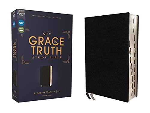 Niv, the Grace and Truth Study Bible, European Bonded Leather, Black, Red Letter, Thumb Indexed, Comfort Print