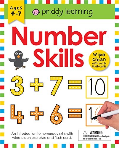 Wipe Clean Workbook: Number Skills (enclosed spiral binding): Ages 4-7; wipe-clean with pen & flash cards (Wipe Clean Learning Books)