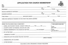 Application for Church Membership: Package of 100