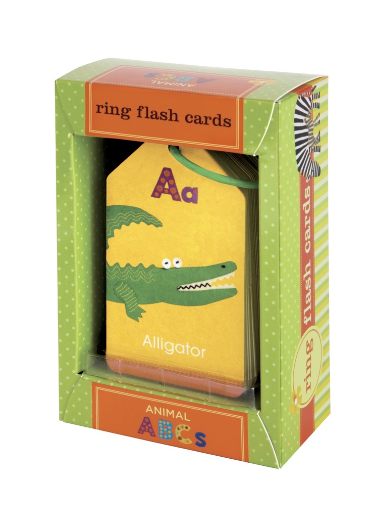 Mudpuppy Animal ABCs Ring Flash Cards for Kids – 26 Double-Sided Alphabet Flash Cards on a Reclosable Ring, Learning Games for Toddlers and Preschoolers, Features Artwork from Clare Beaton
