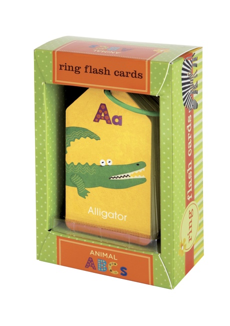 Mudpuppy Animal ABCs Ring Flash Cards for Kids – 26 Double-Sided Alphabet Flash Cards on a Reclosable Ring, Learning Games for Toddlers and Preschoolers, Features Artwork from Clare Beaton
