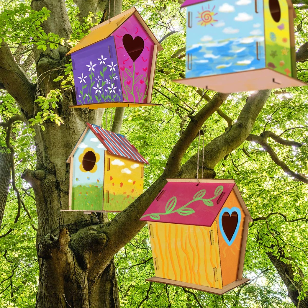 Orrhomi Crafts for Kids Ages 4-8, Bird House Kit, 4-Pack DIY Wooden  Birdhouses for Children to Build and Paint 36 Paints 4 Glues 4 Brushs Arts  and Crafts for Kids Ages 4-6,6-8,8-12 - Orrhomi - Stevens Books