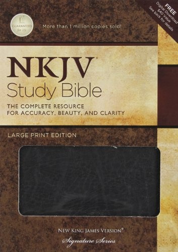 NKJV Study Bible, Large Print, Bonded Leather, Black: Large Print Edition
