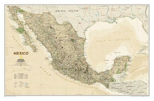 National Geographic: Mexico Executive Wall Map (34.5 x 22.75 inches) (National Geographic Reference Map)