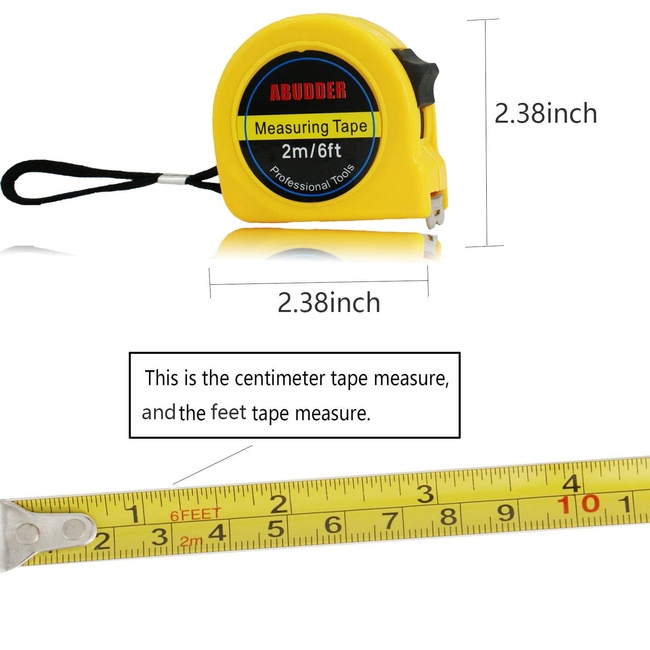 3 Pack Small Tape Measure Keychain Mini Measuring Tape Retractable 6ft 2m  Metric