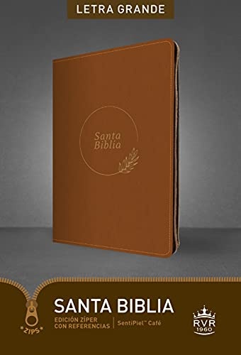 Santa Biblia Rvr60, Edición Zíper Con Referencias, Letra Grande (Letra Roja, Sentipiel, Café)