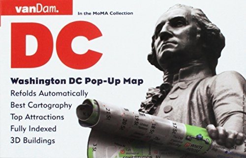 Washington DC Pop-Up Map by VanDam - Patented, laminated pocket city street map of Washington DC w/ all attractions, museums, monuments, sights, ... ... 2019 Edition Map â Folded Map, April 26, 2019